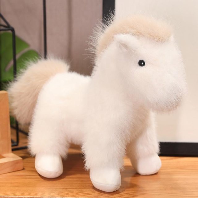 Linyi toy Pferd Plüschpuppe, Braun Weiß, Plüschtier - Bild 1