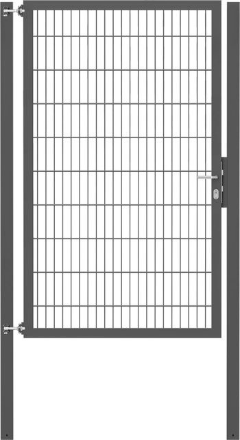 Einzeltor Flexo Plus in Anthrazit mit Pfosten, Breite: 125 cm, Höhe: 200 cm, Pfosten B/B: 80 x 80 cm - Bild 1