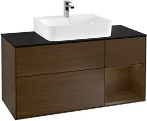 V&B Waschtischunterschrank Finion in Walnuss Braun, Breite: 120 cm, Tiefe: 50,1 cm, Höhe: 50,1 cm - Bild 1