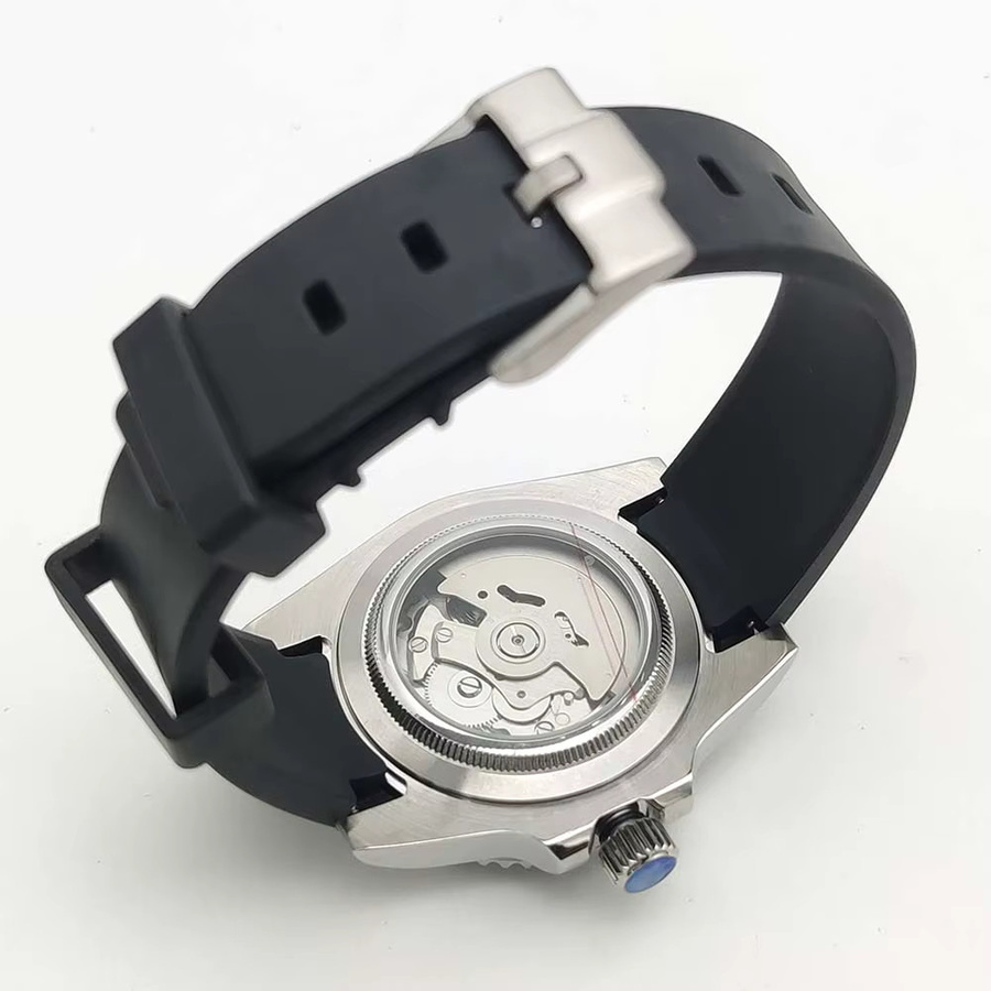 PARNSRPE Armbanduhr Automatik, Edelstahl, 40 mm, Kautschukarmband, Herren - Bild 3