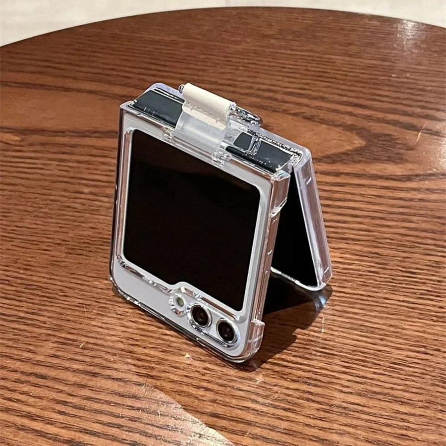 Transparente Acrylhülle mit Ringhalter für Samsung Galaxy Z Flip 6 und Z Flip 5 - Bild 2