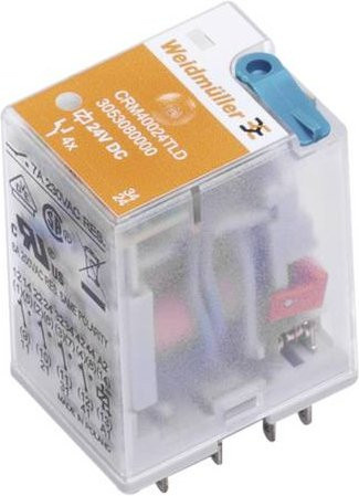 Weidmüller CRM20110TLD Industrierelais mit 110 V/DC Nennspannung, 12A Schaltstrom und 2 Wechsler, Multicolor, 10 Stück - Bild 1