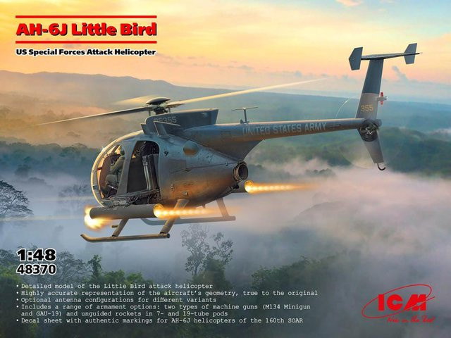 ICM AH-6J Little Bird, US Special Forces Attack Helicopter, Modellbau, 1:48 - Bild 1