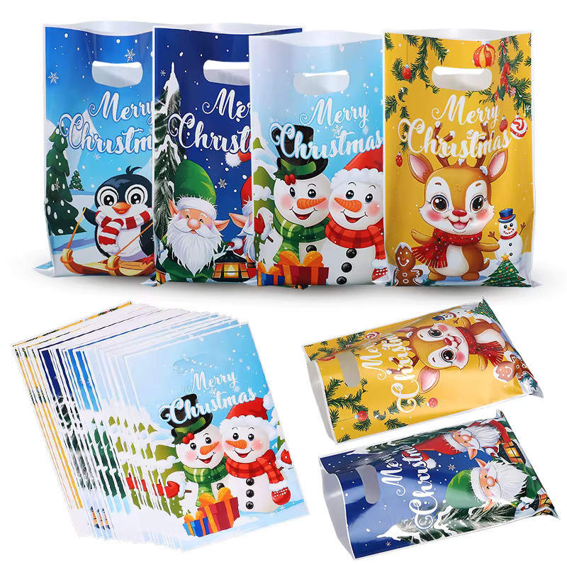 ZQNYCY Cartoon Weihnachts-Geschenktüten aus Papier für Süßigkeiten und Cookies, Mehrfarbig, 50/100 Stück - Bild 4