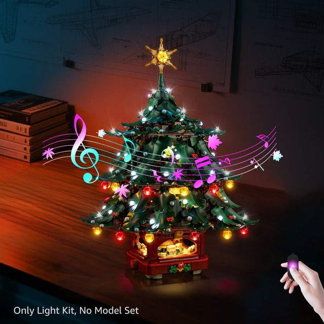 Kyglaring LED-Lichtset für Lego Family Weihnachtsbaum 41843, dekorative Lampe in Schwarz - Bild 1