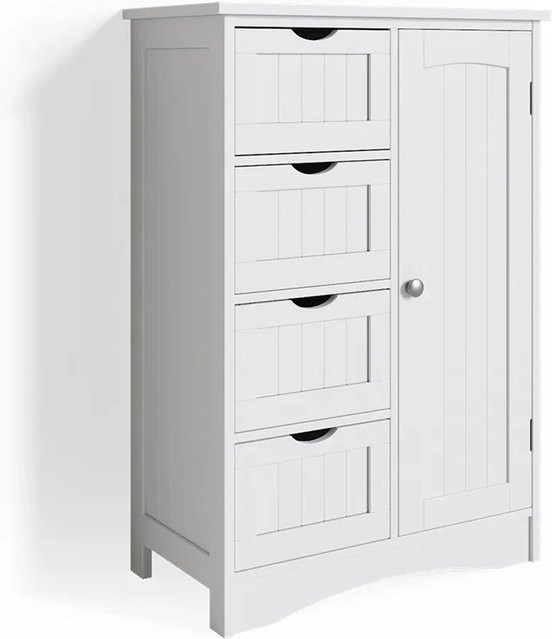 Vicco Badschrank Bianco Badregal mit 4 Schubladen im Landhausstil, Farbe: Weiß, B/T/H: 81 x 30 x 55 cm - Bild 2