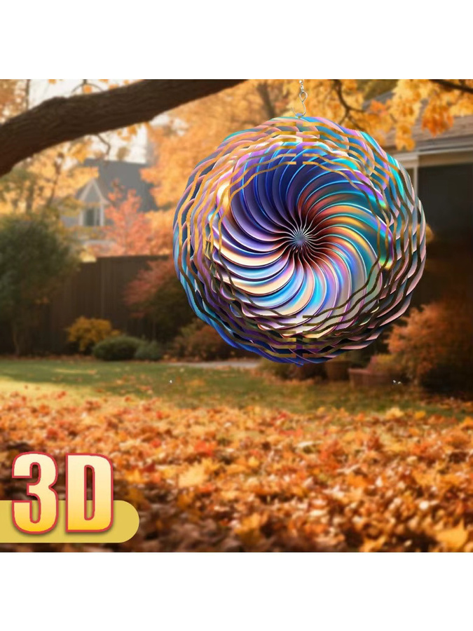 CIFBUY 3D Holographischer Muschel-Spinner als doppelseitiges Hängeornament in Multicolour, Durchmesser: 25,5 cm - Bild 7
