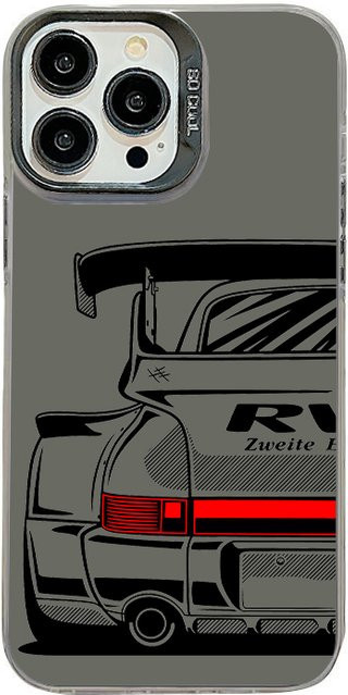 Sport-Autotelefonhülle für iPhone 17 AIR 16 15 14 13 Pro 12 11 Pro Xs X XR Max Laser Hard Case aus PC und TPU in Grau S790P3 - Bild 1