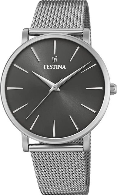 Festina Armbanduhr, Quarz, Edelstahl, Grau, 38 mm, Damen - Bild 1