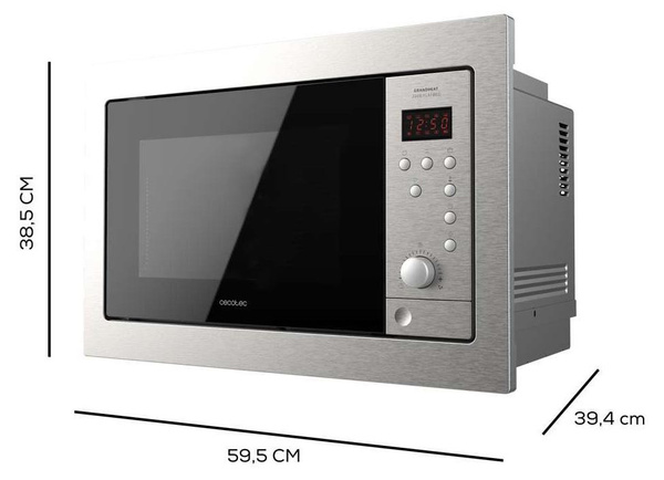 Cecotec 01391 Grill-Mikrowelle mit 25 l Volumen und 900 W Leistung, Integriert mit Display, Tasten und Drehregler