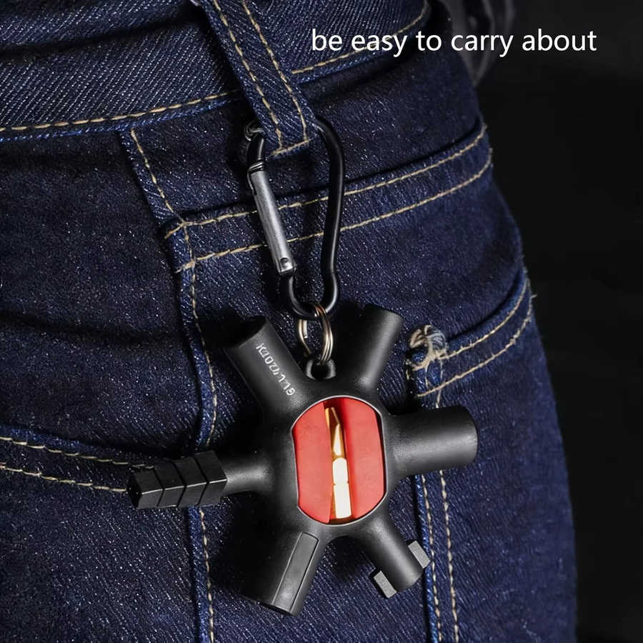 NIUXIANG 9-in-1 Universal-Verteilerschrank-Schlüssel und Multifunktions-Handwerkzeug in Schwarz - Bild 5