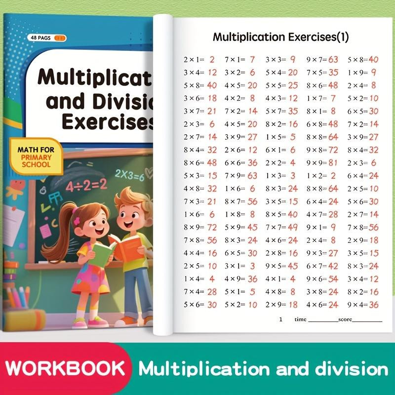 Yiran toy Mathematik Übungsheft für Kinder mit Multiplikationstabelle 9x9, Division und Karteikarten, 48 Seiten - Bild 2