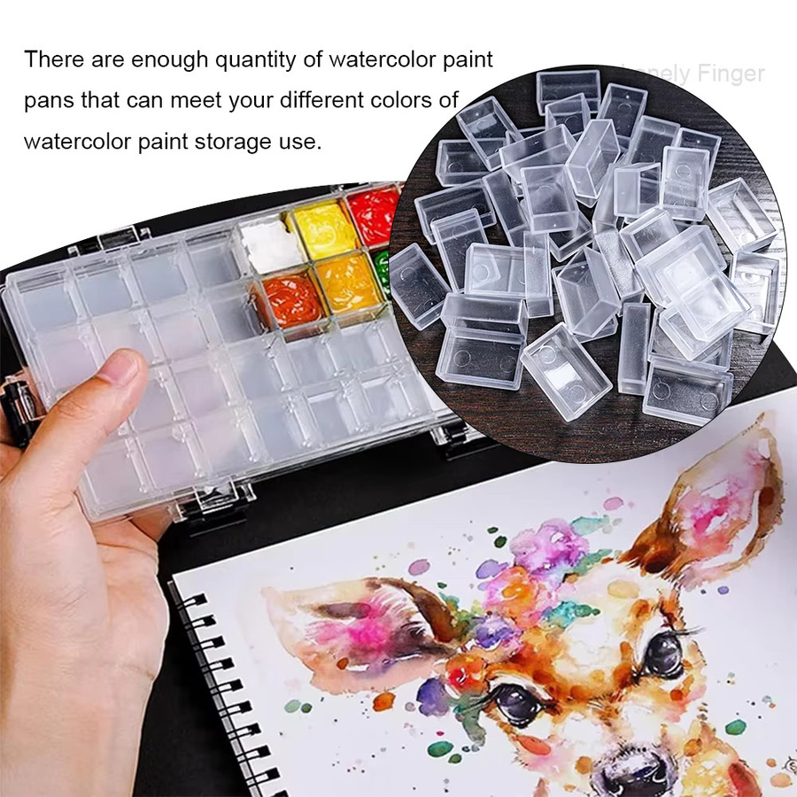 Leere Aquarell-Vollpfannen aus transparentem Kunststoff für DIY-Kunst und Malen, 3,2 ml pro Stück - Bild 3
