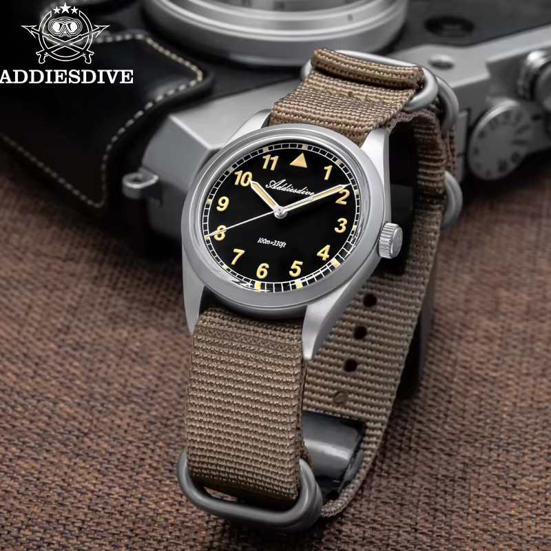 ADDIESDIVE Armbanduhr, Quarz, Edelstahl, 36 mm, Herren, Schwarz - Bild 2