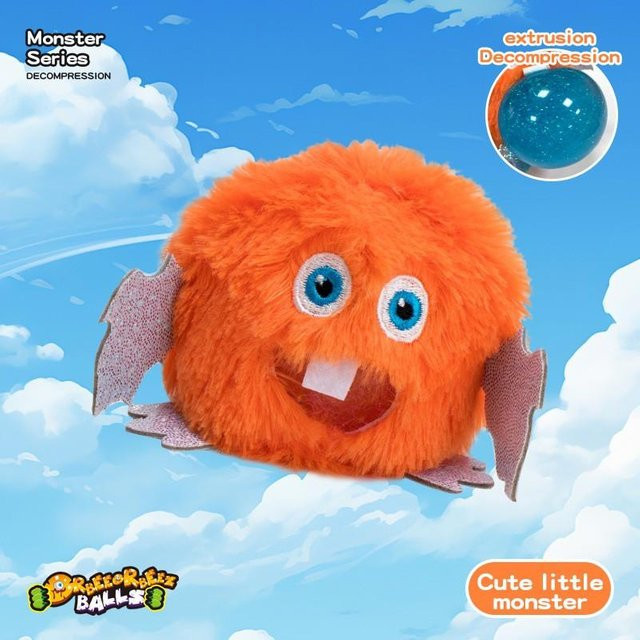 Binchi Fitness Kleines Monster Knetball, Plüsch-Knetspielzeug, orange - Bild 1