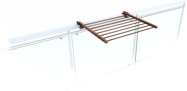 Foxydry Wäscheständer für Balkongeländer, beidseitig klappbar und wetterfest, Farbe Corten Brown - Bild 1