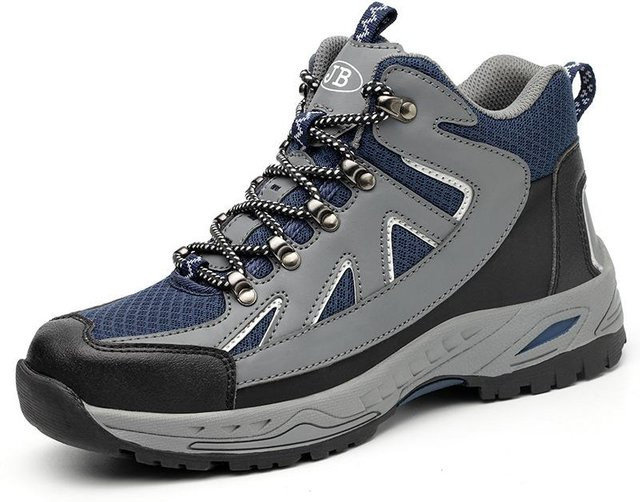 Avant-garde Arbeitsschutzschuhe aus geprägtem Rindsleder, atmungsaktiv, stoßfest und durchstichfest, Farbe: Grau, Schwarz, Braun, Blau, Größe: 46 - Bild 1