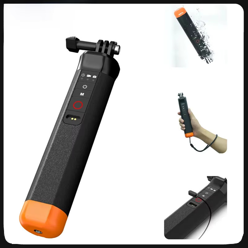 Telesin Auftriebs Selfie Stick mit Handschlaufe und Bluetooth-Fernbedienung für GoPro Hero 8 9 10 11 12 in Schwarz und Orange - Bild 1