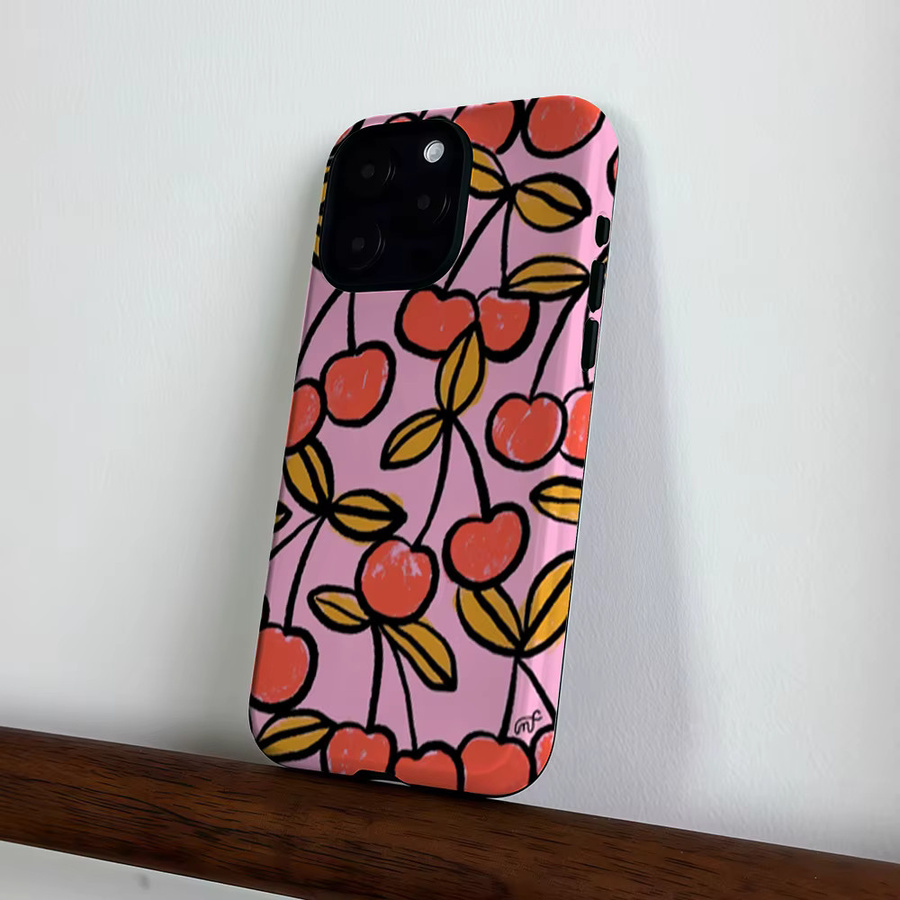 CaseLumi Matte Bumper Schutzhülle für iPhone 13 bis 17 Pro Max mit MagSafe Kompatibilität in C-Cherry Pop - Bild 4