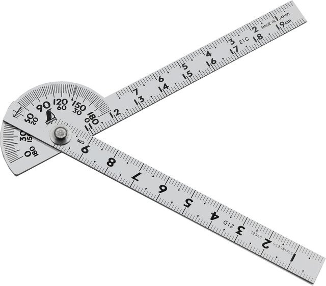 Shinwa Gradmesser No.40 Winkelmesser 90 Grad in Silber, Breite: 10 cm - Bild 1