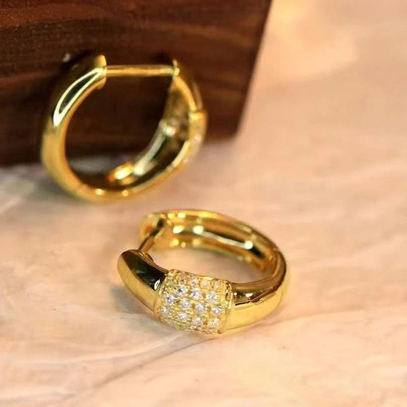 Huitan Creolen, Goldfarbe, CZ, Damen - Bild 3