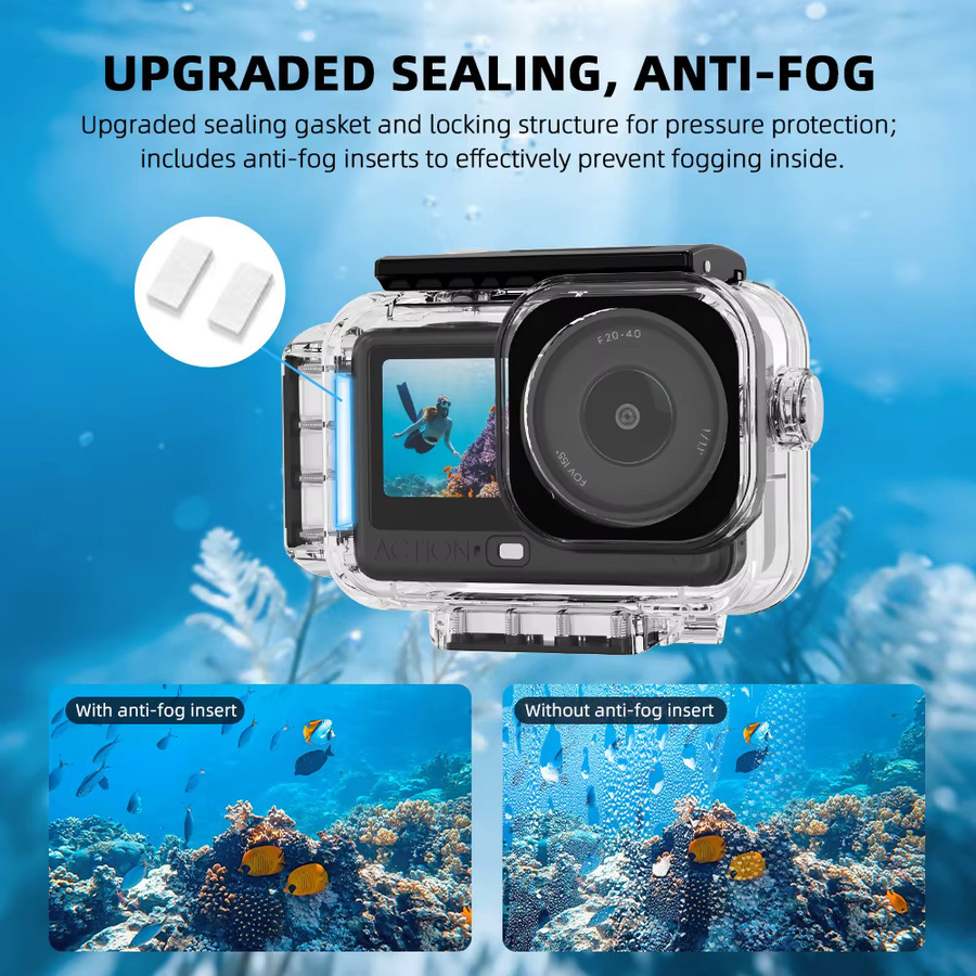 Flymile Wasserdichtes Unterwasser-Tauchgehäuse 60M Schutzhülle für DJI OSMO Action 6 in Transparent - Bild 3