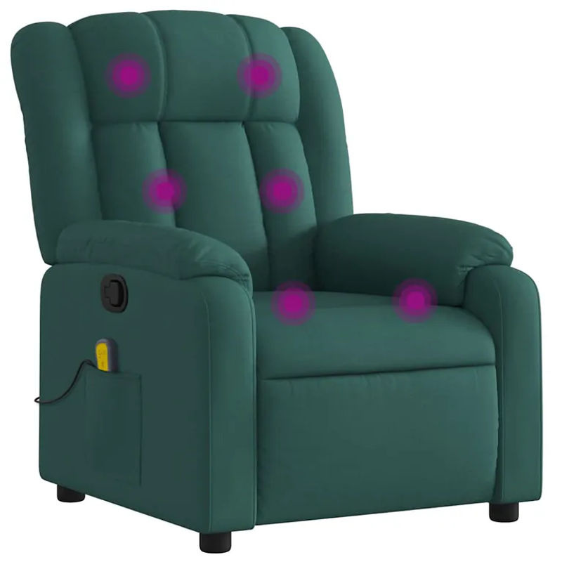 Vidaxl Ausklappbarer Massagesessel in Grün mit Stoffbezug im modernen Design - Bild 3