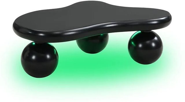 okwish Couchtisch Cloud Style in Schwarz mit ovaler Form und mattem Finish, B/T/H: 95,0 x 80,0 x 62,5 cm - Bild 1