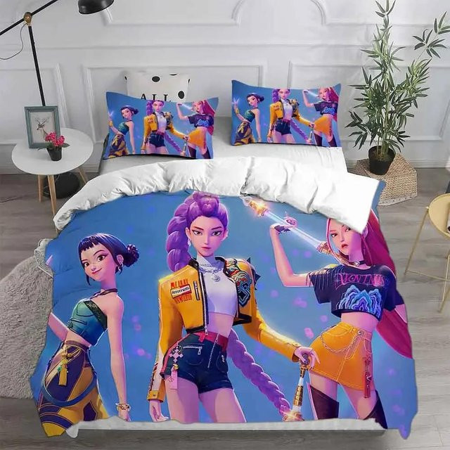 Lodestar KPop D-Demon Hunters Bettwäscheset Halloween-Design, Mehrfarbig, B/H: 140 x 210 cm - Bild 1