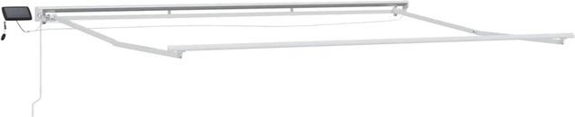 vidaXL Manueller Markisenrahmen mit LEDs aus Aluminium in Weiß, B/T: 450 x 350 cm - Bild 1
