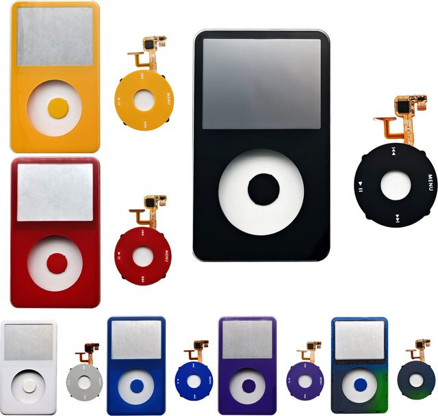 Apple Frontblende für iPod 5. Generation mit Click Wheel und Center-Taste in Mehrfarbig/Blau als Ersatzgehäuse für iPod Video 30 GB, 60 GB und 80 GB - Bild 1