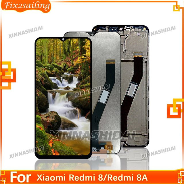 Xiaomi Redmi 8 und Redmi 8A Ersatz LCD Display mit Touchscreen und Rahmen in Schwarz (MZB8458IN) - Bild 1