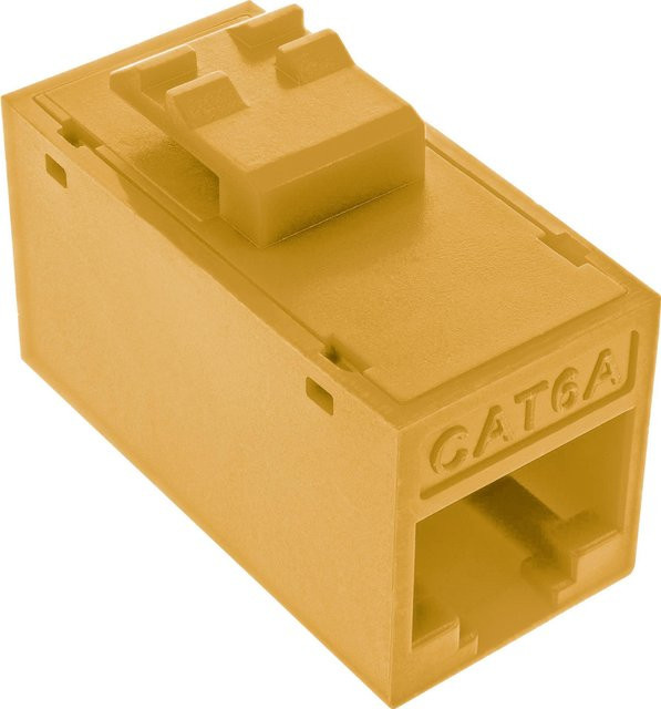 InLine 8er Pack Keystone RJ45 Buchse/Buchse Cat.6A Ethernet LAN ungeschirmt gelb (76217Y) - Bild 1