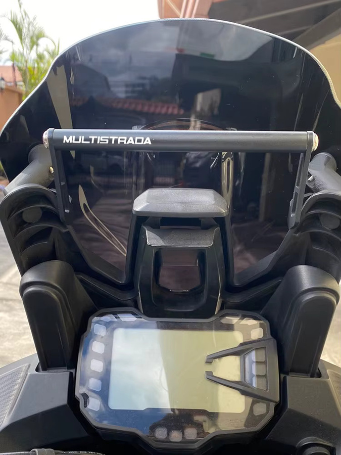 YUANQIAN Motorrad Handyhalterung für Ducati Multistrada 1200 S 1260 Enduro 950 V2 S (2015-2024) inklusive GPS Navigation Halterung, Schwarz - Bild 4