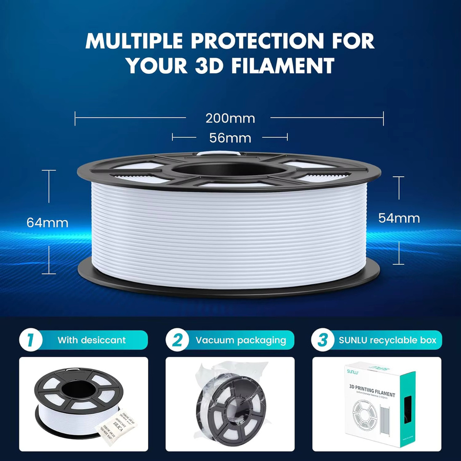 SUNLU PLA 3D-Drucker-Filament High-Flow Speedy für Schnelldruck, Farbe: Rot, Durchmesser: 1,75 mm, Gewicht: 10 kg - Bild 5