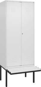 C+P PSA Doppel-Spind Classic PLUS Sitzbank mit 2 Abteilen, Farbe: Weiß, B/T/H: 212 cm x 80 cm x 81,5 cm - Bild 1