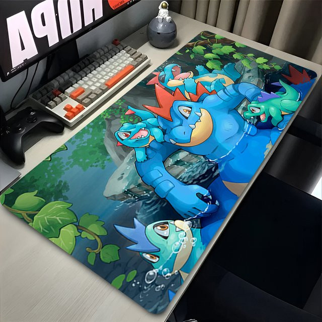 Bandai Pokemon Totodile Mauspad in Blau mit verriegelbarem Rand für PC und Gaming - Bild 1