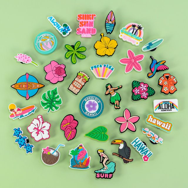 Schuh Charms Surfbrett, Segeln, Kokosnuss, Blume, Unisex - Bild 1