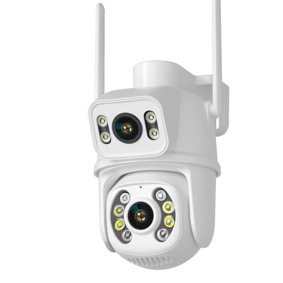 HAMROL 4K 8MP Dual-Objektiv WLAN PTZ-Kamera mit Dual-Bildschirm, IP66 wasserdicht, Nachtsicht, Menschenerkennung und Zwei-Wege-Audio, Farbe: Weiß - Bild 5