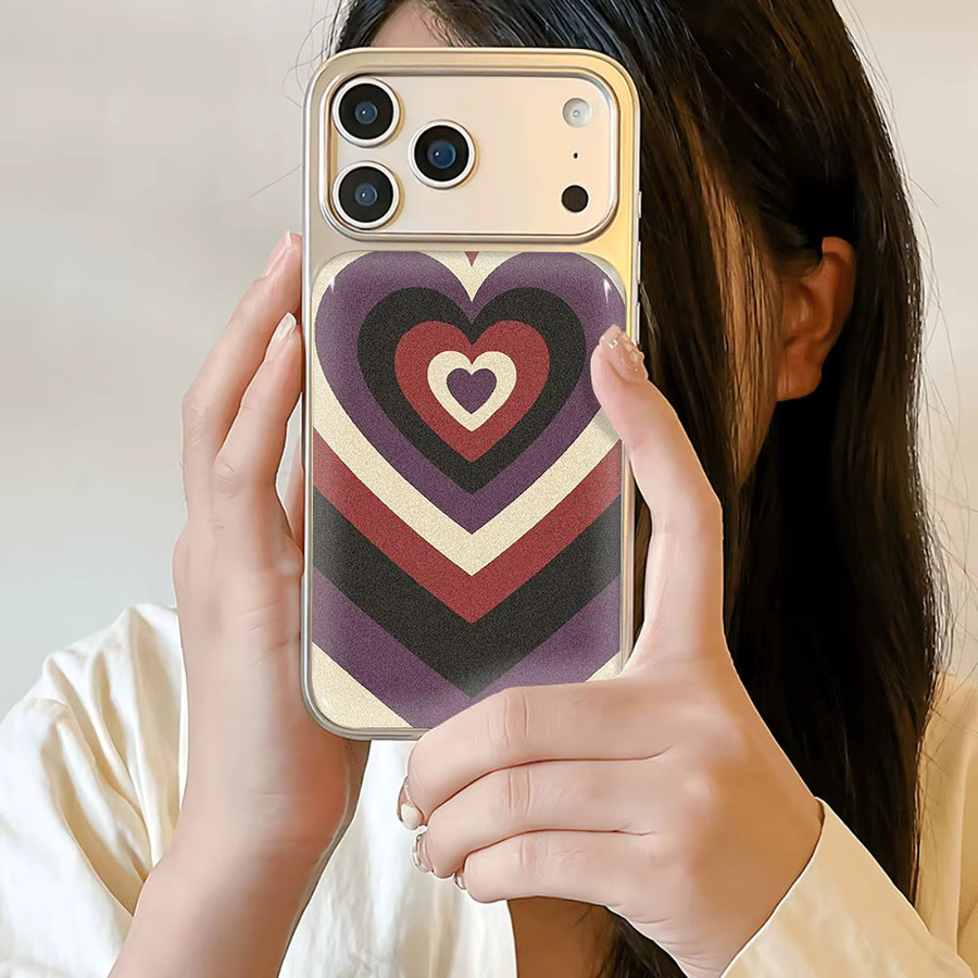 3D-Handyhülle mit Herz-Design und Kleberückseite für Apple iPhone, Multicolour - Bild 3