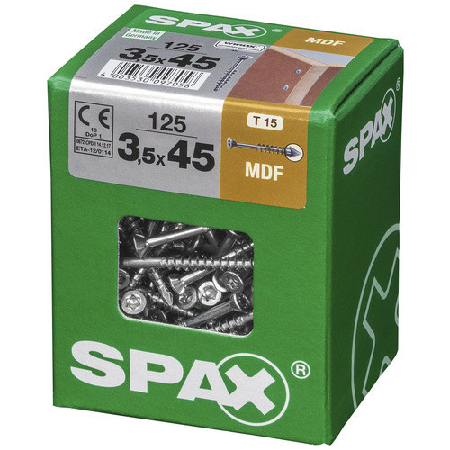 Spax Faserplattenschraube T-STAR plus mit Torx-Antrieb, silberfarben, 125 Stück, Durchmesser: 3,5 mm, Länge: 45 mm - Bild 2