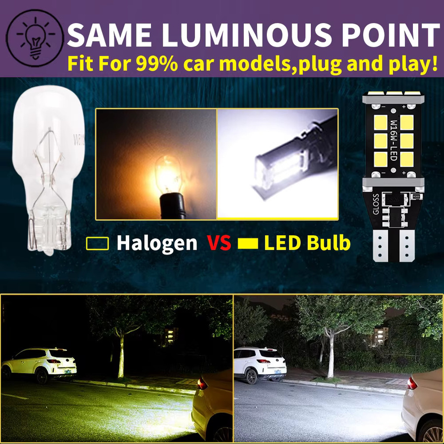 Neallor LED Rückfahrlicht Set W16W T15 921 Canbus Fehlerfrei mit 15 SMD 2835 in Rot, Weiß oder Gelb, 2 Stück - Bild 4