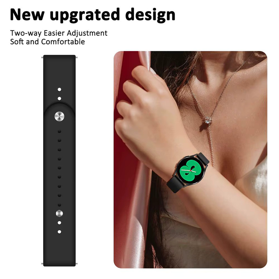 Uhrenarmband Silikon, Schwarz, Unisex, 20mm/22mm - Bild 3