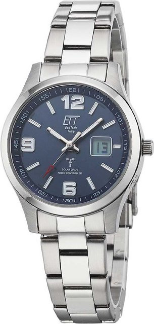 ETT Solar Drive Funkuhr, Edelstahl, Blau, 34 mm, Damen - Bild 1