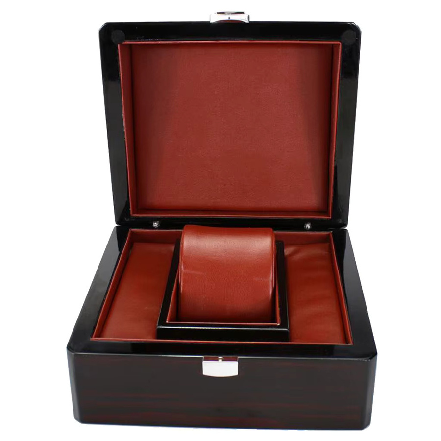 Phenovo Uhrenbox Holz, Schwarz, Single Slot, Unisex - Bild 2