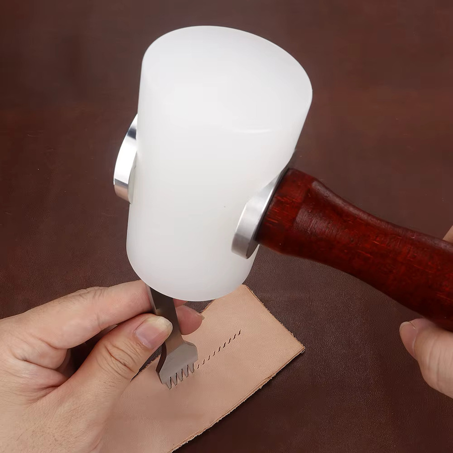 QJH Gummihammer für Lederhandwerk und DIY Schnitzarbeiten in Weiß - Bild 2