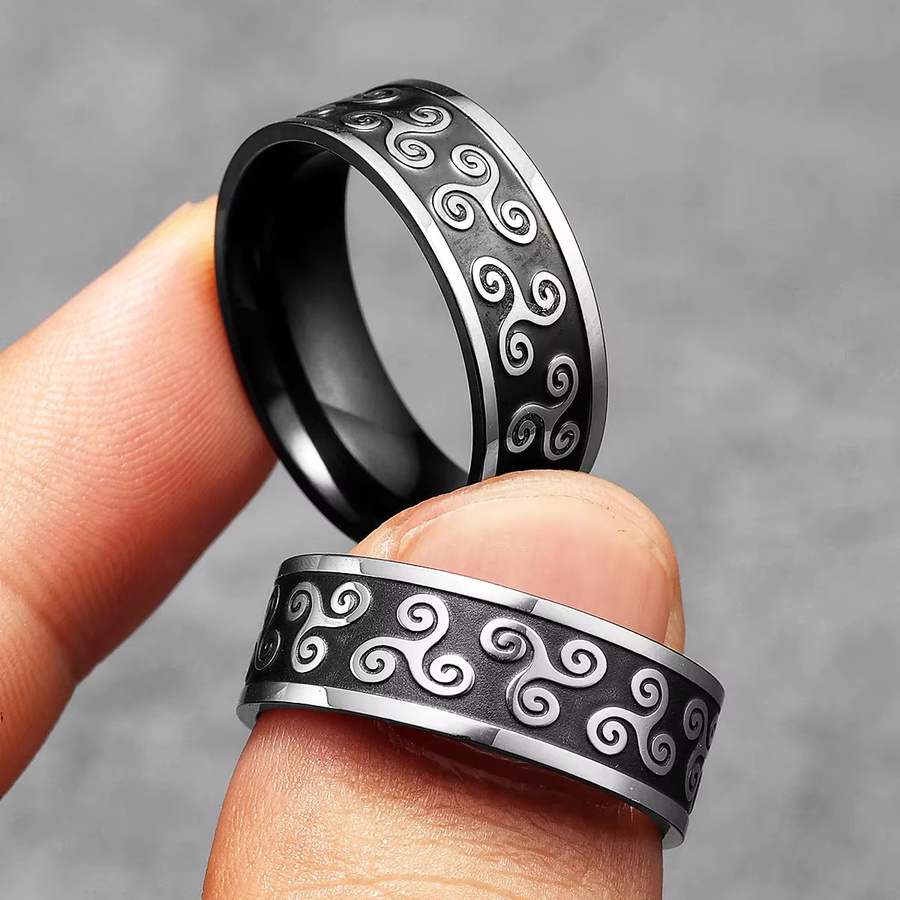Metal Town Ring, Edelstahl, Schwarz, Punk, Unisex - Bild 2