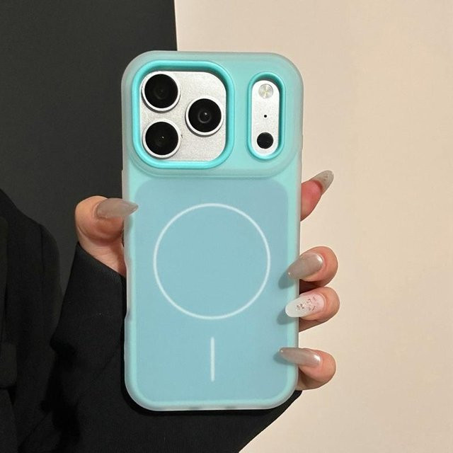 Rui Di Magnetische Handyhülle mit Gelee-Effekt für iPhone 11 bis iPhone 17 Pro Max Plus, Magsafe kompatibel, Matte Rückseite, Farbe: Blau - Bild 1