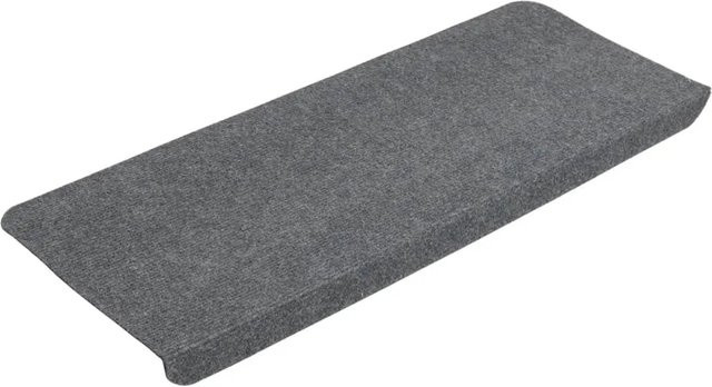 vidaXL Selbstklebende Stufenmatten, 15 Stück, Grau, rutschfest und schalldämmend, B/T/H: 65 x 24,5 x 3,5 cm - Bild 1