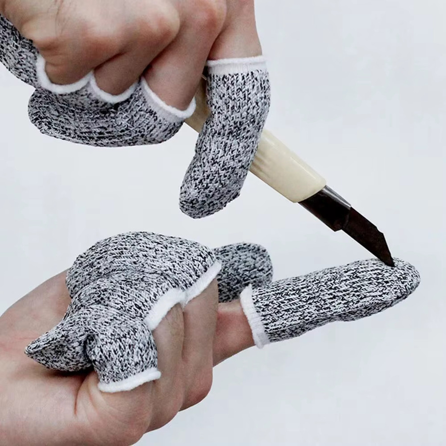 10 Stück Anti-Cut Fingerschutzhüllen in Grau, elastische und verschleißfeste Fingerhülsen zum Schutz vor Schnitten - Bild 5